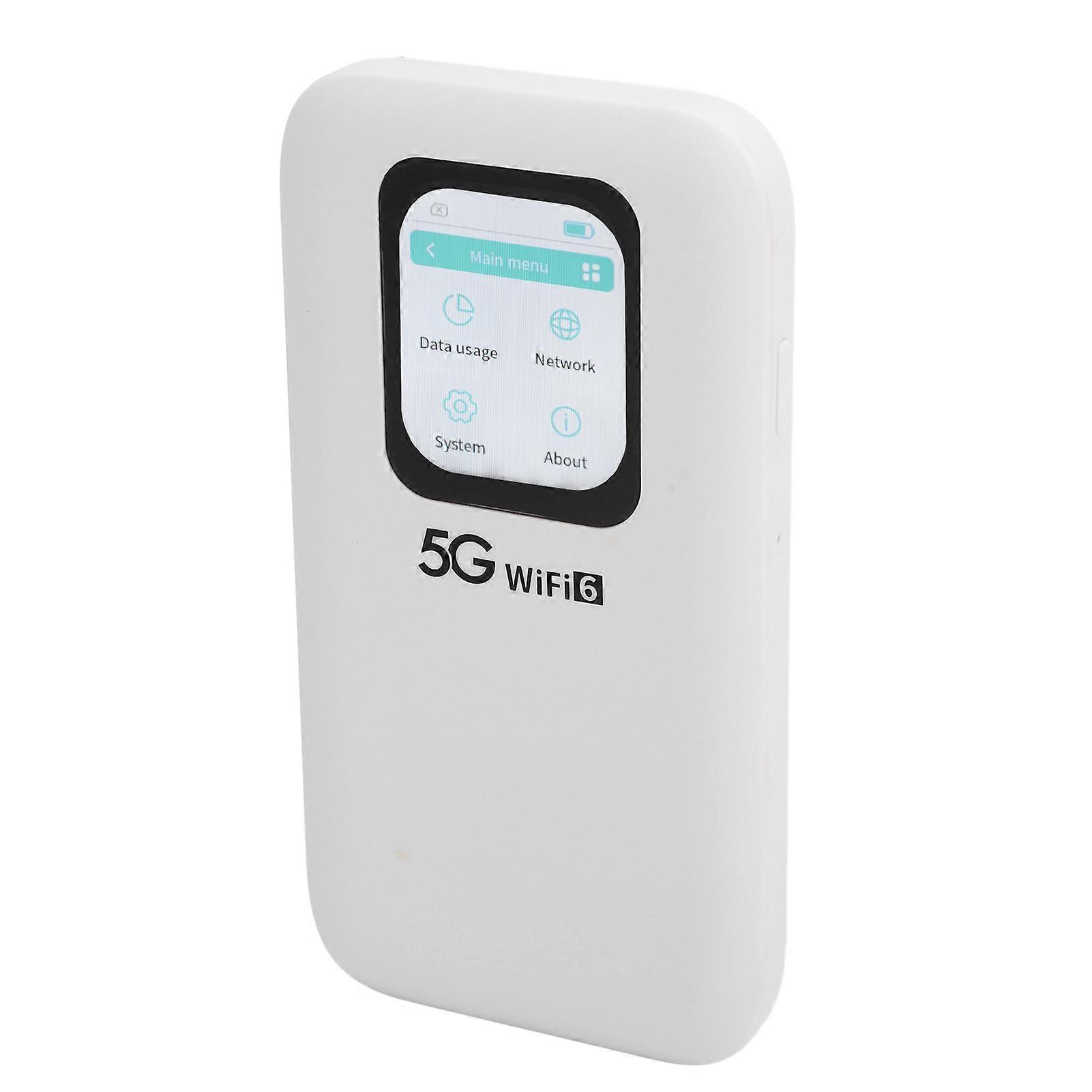 5G WiFi 6 Mobile Hotspot with Nano SIM Card Slot Connects Up To 16 Devices 2.01in Touch Screen Portable WiFi Device for Travel