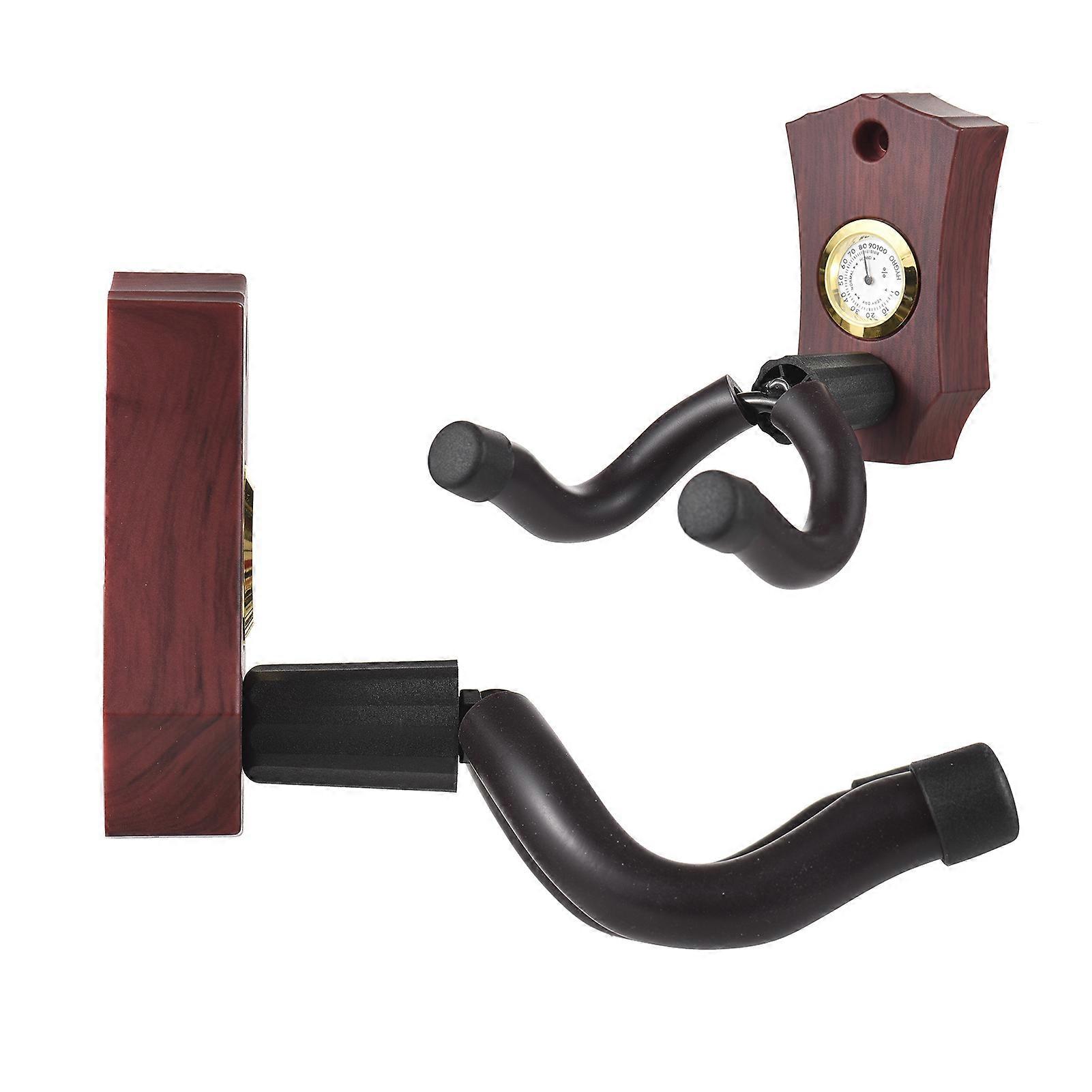 2-in-1 Guitar Wall Mount with Hygrometer Humidity Meter Guitar Wall Hanger Stringed Instrument Holder Solid Sturdy Wall Hook Hanger for Guitar Ukulel