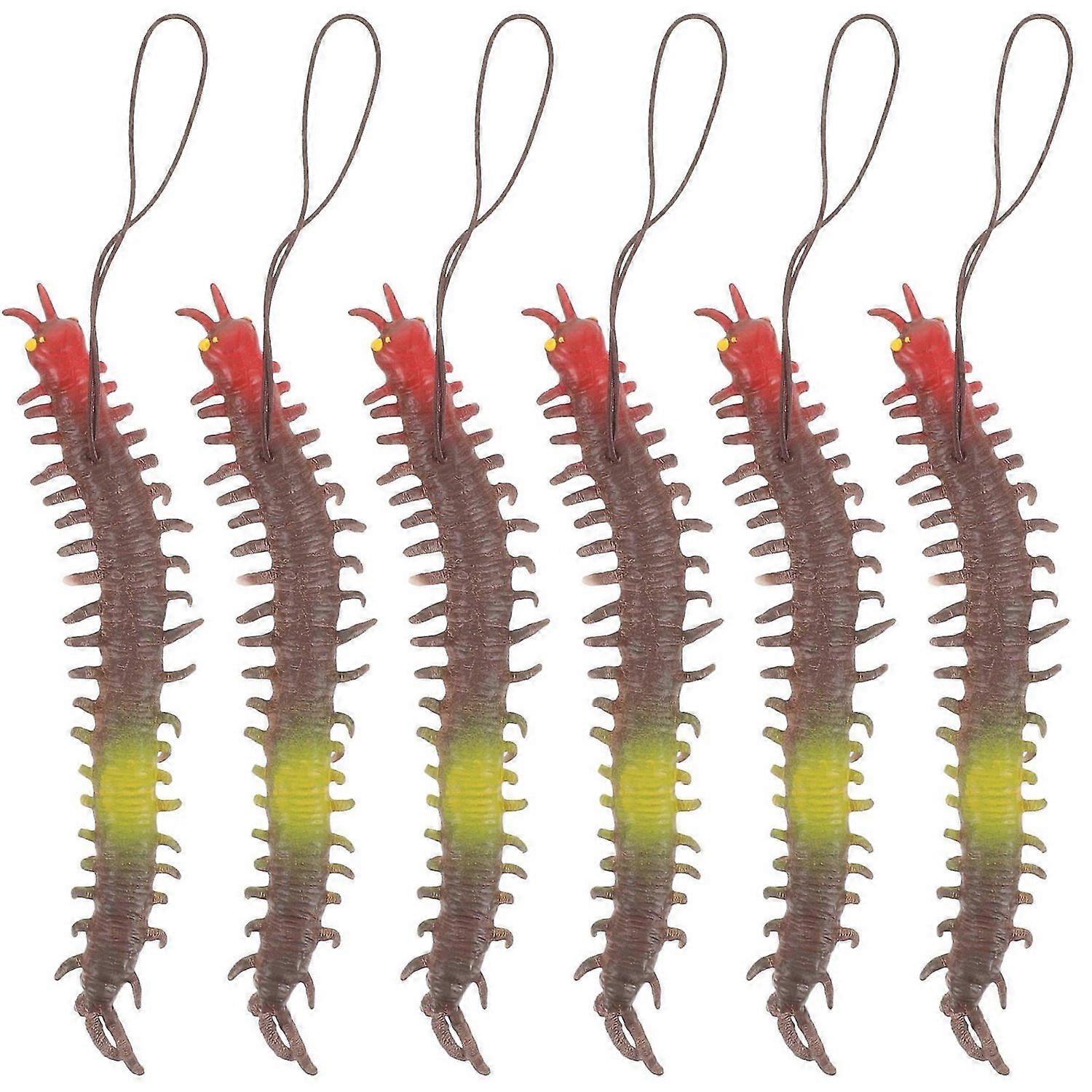 6Pcs Simulation Centipede Models Pressure Relief Playthings Trick Toys
