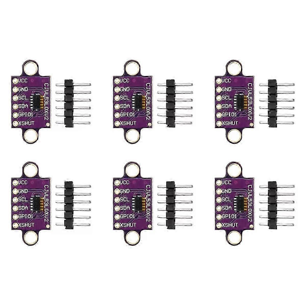 6PCS VL53L0X V2 Laser Distance Measuring Sensor Module