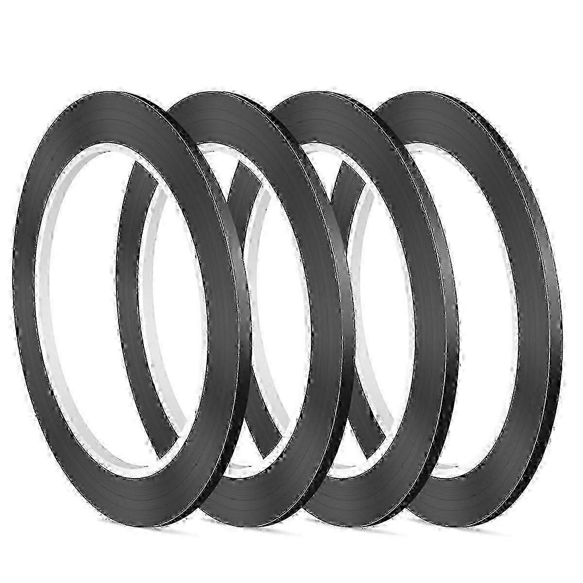 4PCS Whiteboard Tape, Black Pinstripe Tape, 3 mm Width Pin Striping Tape, Suitable for Classroom and Conference Use
