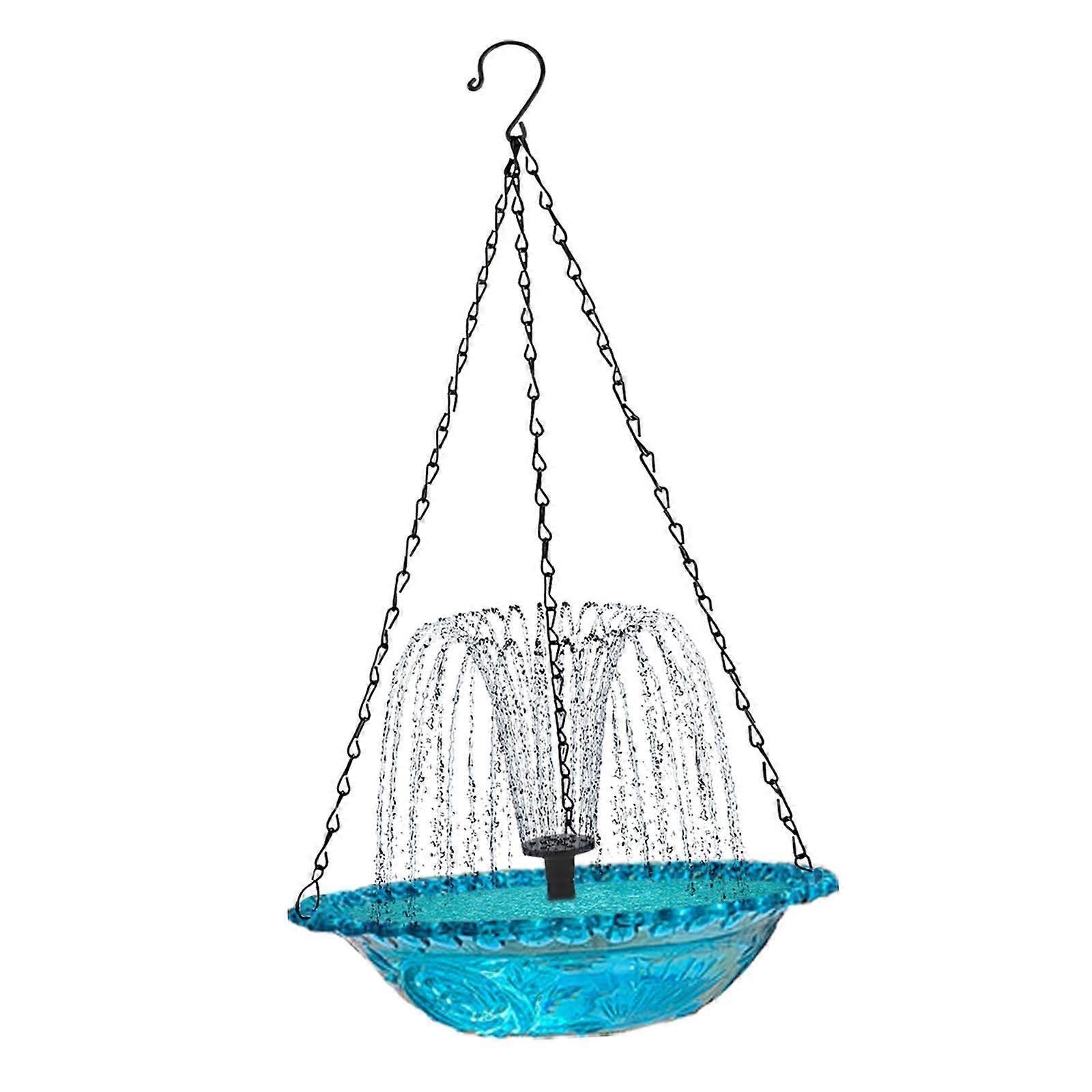 Hanging Bird Bath, Garden Water Fountain, blue