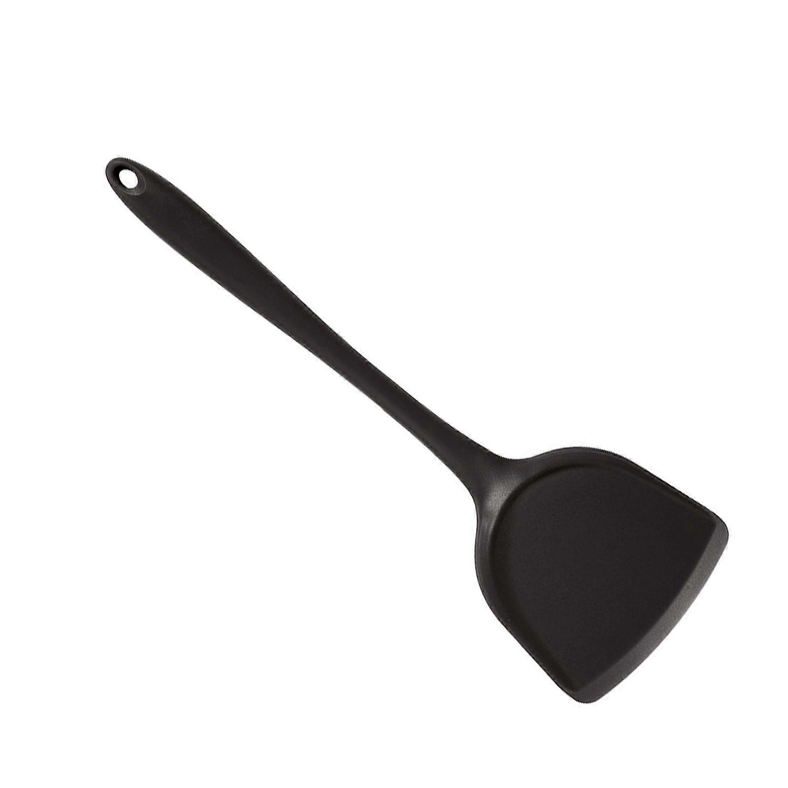 Heat Resistant Black Silicone Spatula with Comfortable Handle