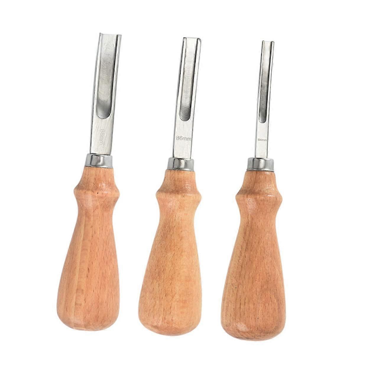 Leather Sharpener Set 3 Pcs Durable Tool For Edge Slicking And Burnishing Leather Light Brown Hand Grinding