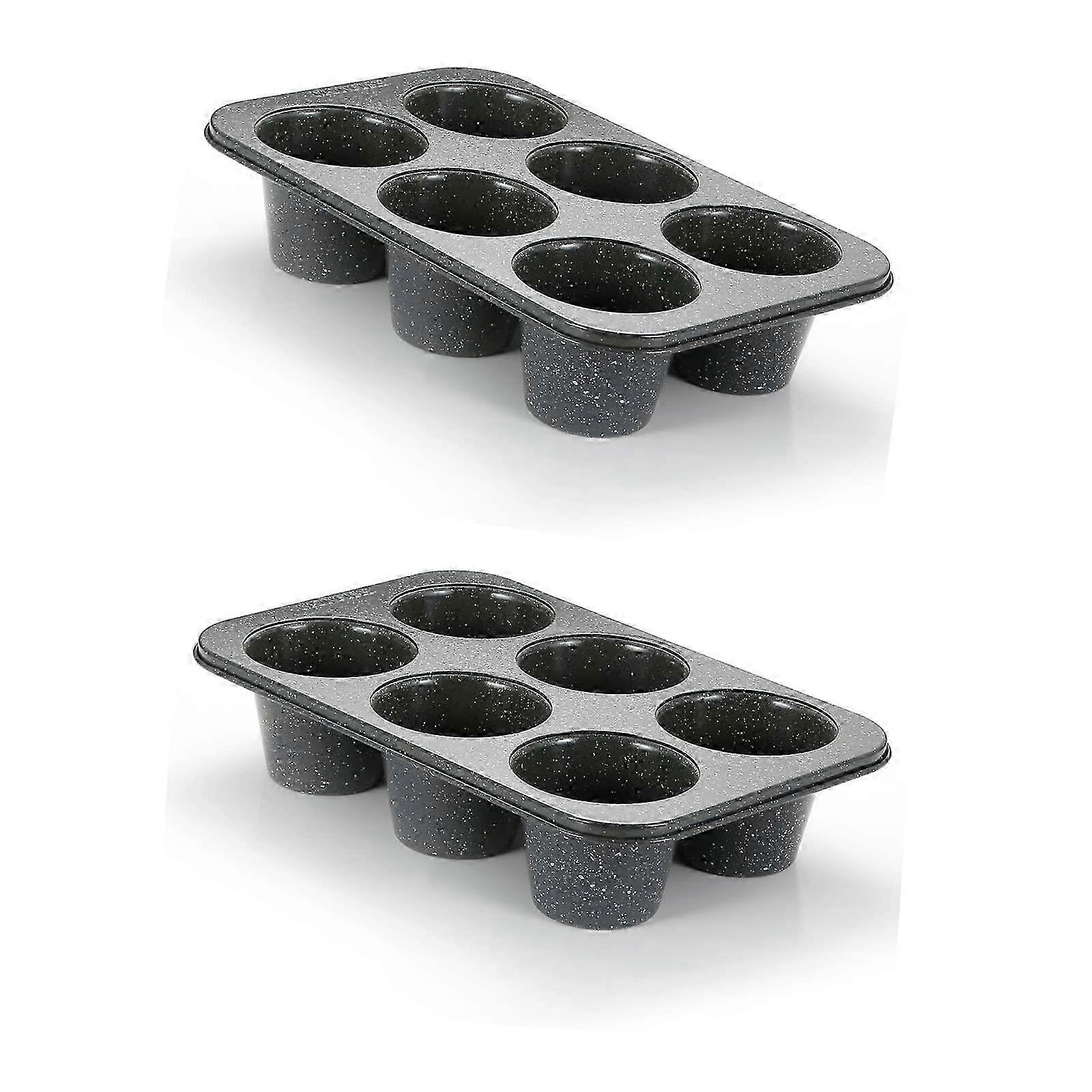 2025 2 PCS Deep Jumbo Muffin Pan 6 Cup
