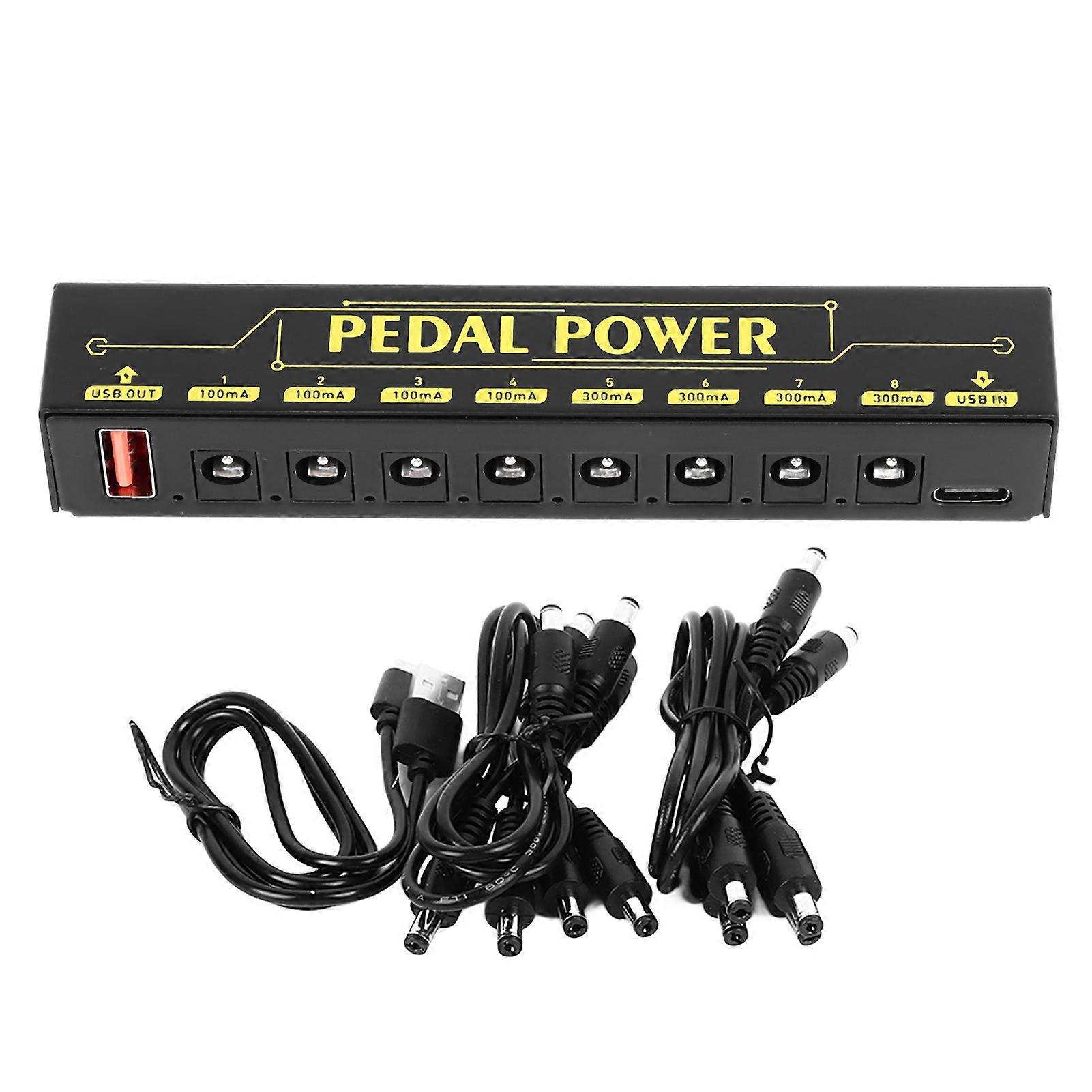 Guitar Pedal Power Supply 8 Way Isolated Low Noise Effect Pedalboard Power Supply with Overload Short Circuit Protection