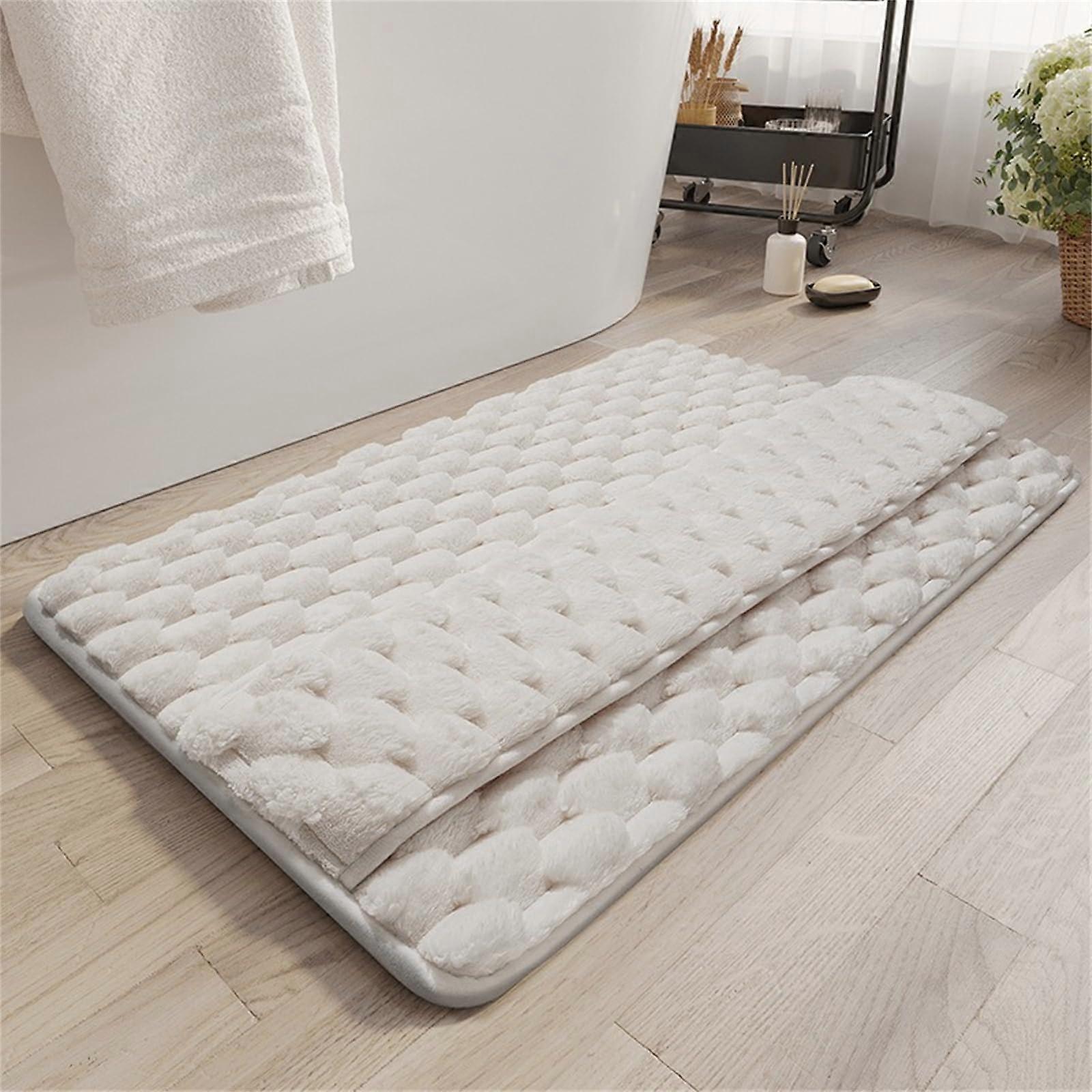 Thickened Memory Foam Bath Mat - Ultra Absorbent Non-Slip Quick Drying Doormat - White 60 x 90 cm and 50 x 80 cm Options