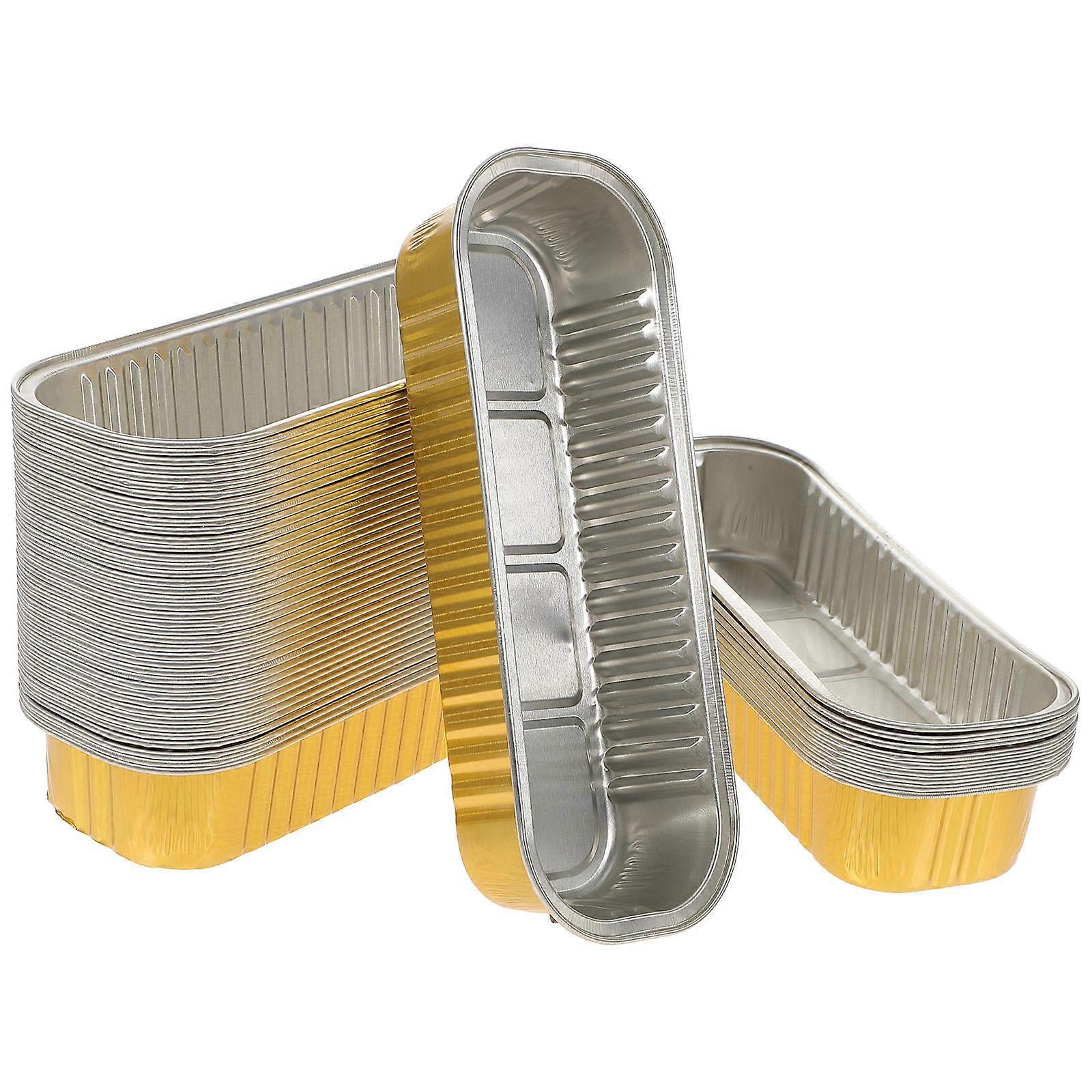 Tin Foil Pans Rectangular Microwave Safe 16.5X6.5CM 50Pack