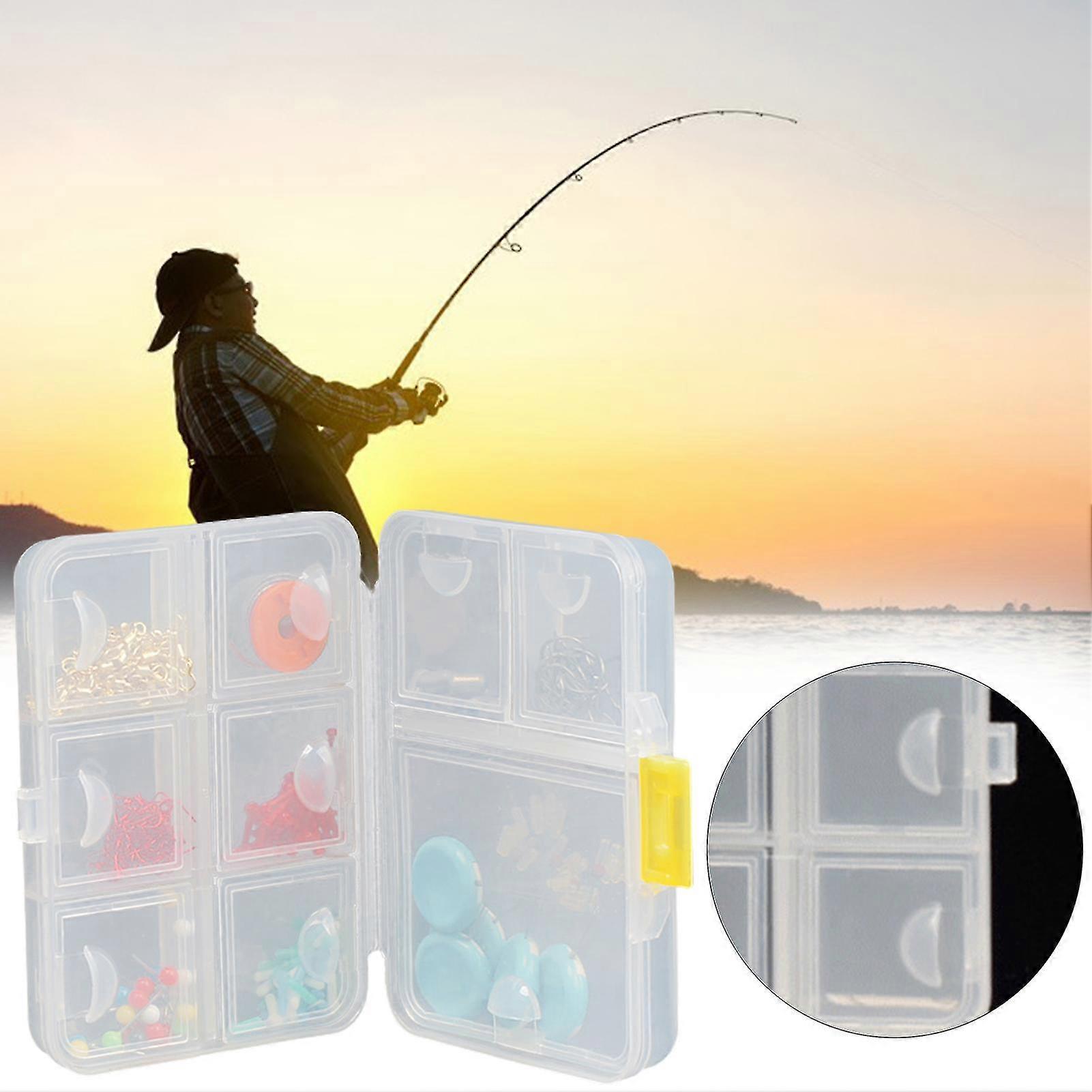 2025 Fishing Tackle Box Multi-purpose Mini Fishing Lure Bait 9 Grids Rectangular Transparent Case for Fishing Lovers
