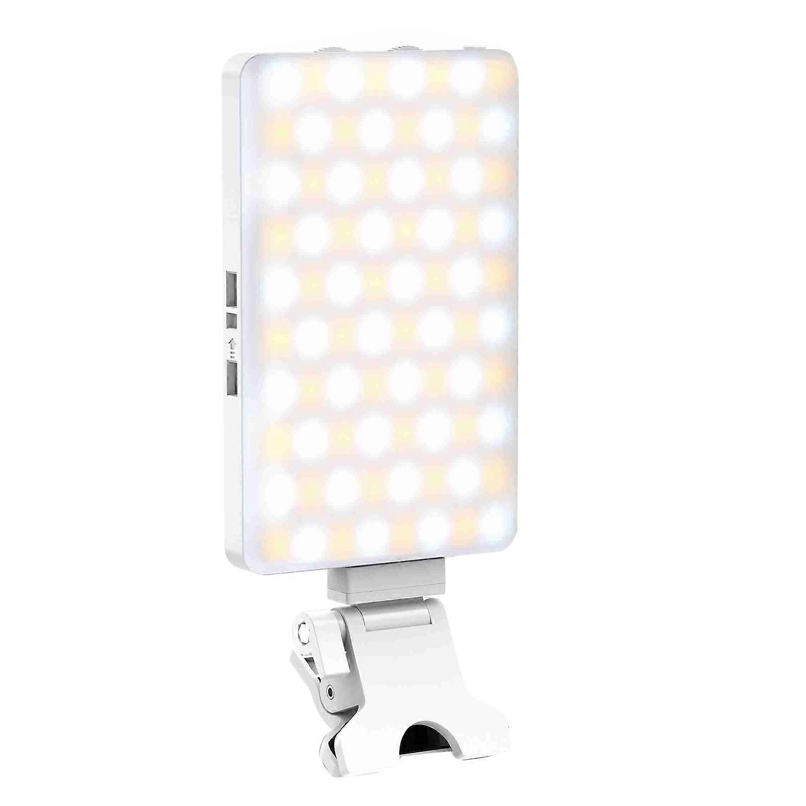 White Clip-On Phone Fill Light for Live Streaming, Video Calls & Photography