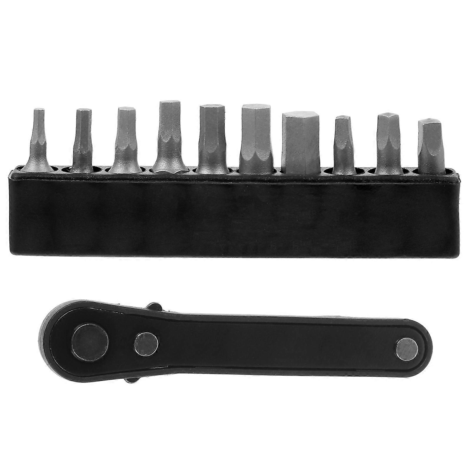 Ratchet Screwdriver Wrench Repair Tool Small Spaces One-Handed Operation Compact Bidirectional Ratcheting 11Pcs