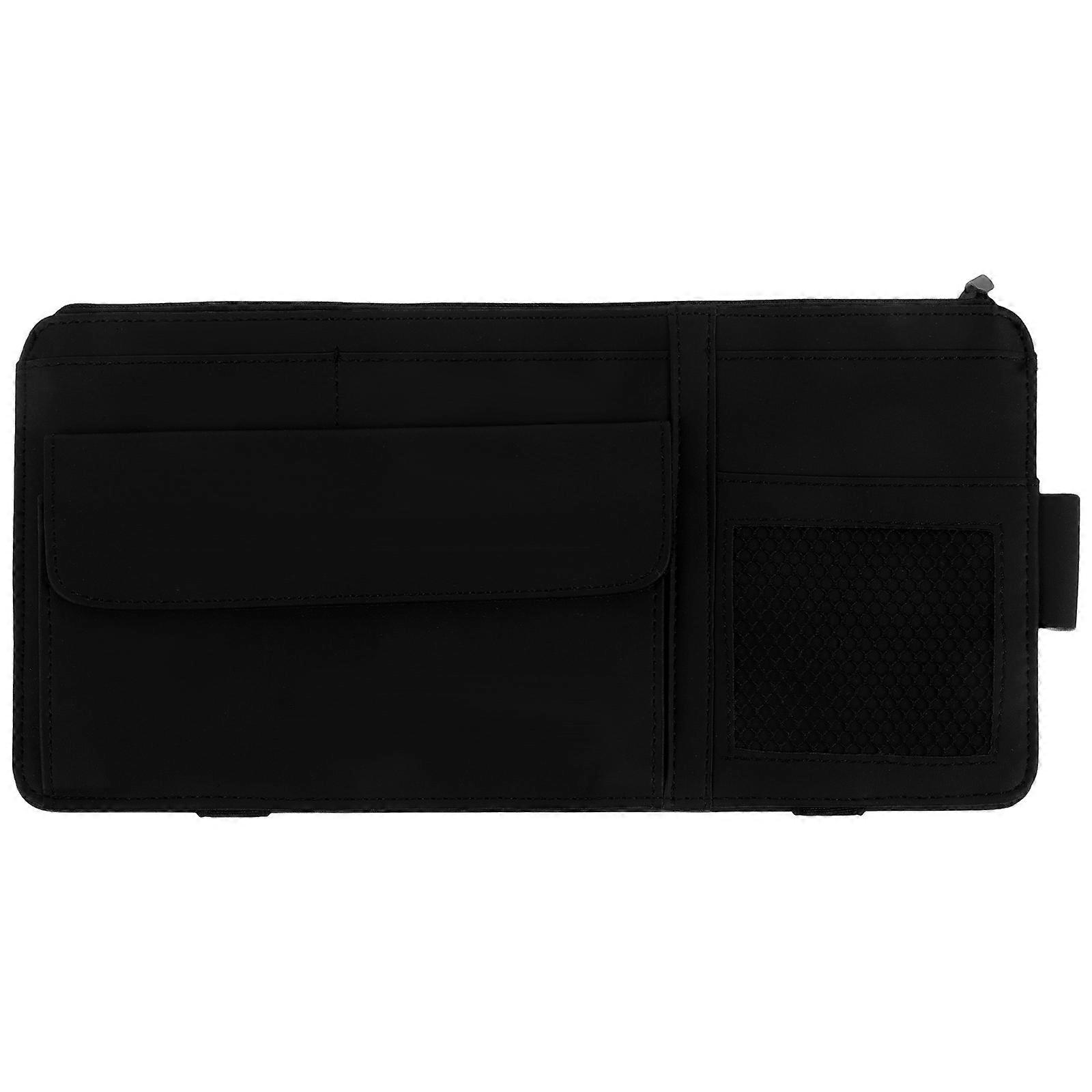 Car Visor Organizer Multi Compartment Storage Pouch for Sunglasses, Documents, and Cards, Durable Material, Easy Installation, Universal Interior