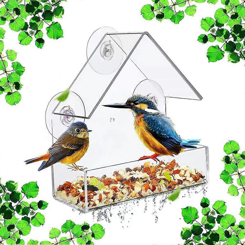 Bird Feeder Bird House for Outdoors, Window Bird Feeder with Strong Suction Cups for Wild Birds, Cardinal, Bluebird