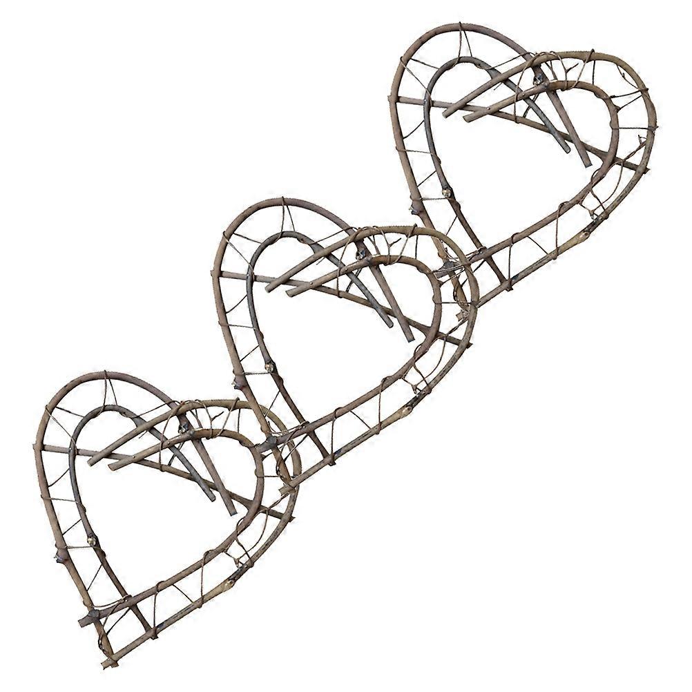 Bamboo And Vine Heart Shaped Wreath Diy Accessories For Christmas Tree Ornament 3Pcs