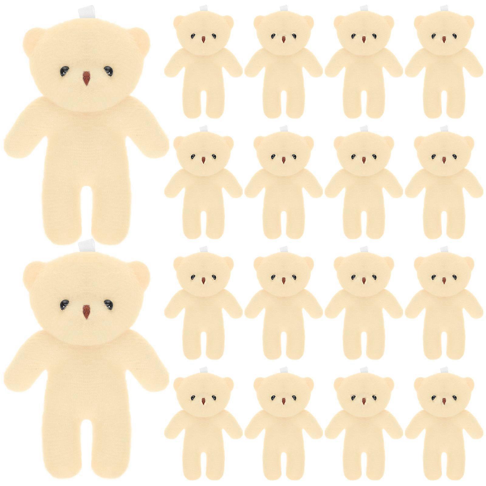Multi-Function Bear Decor 18Pcs Light Yellow Cloth Lovely Tiny Bears for Decor Easy Install Remove