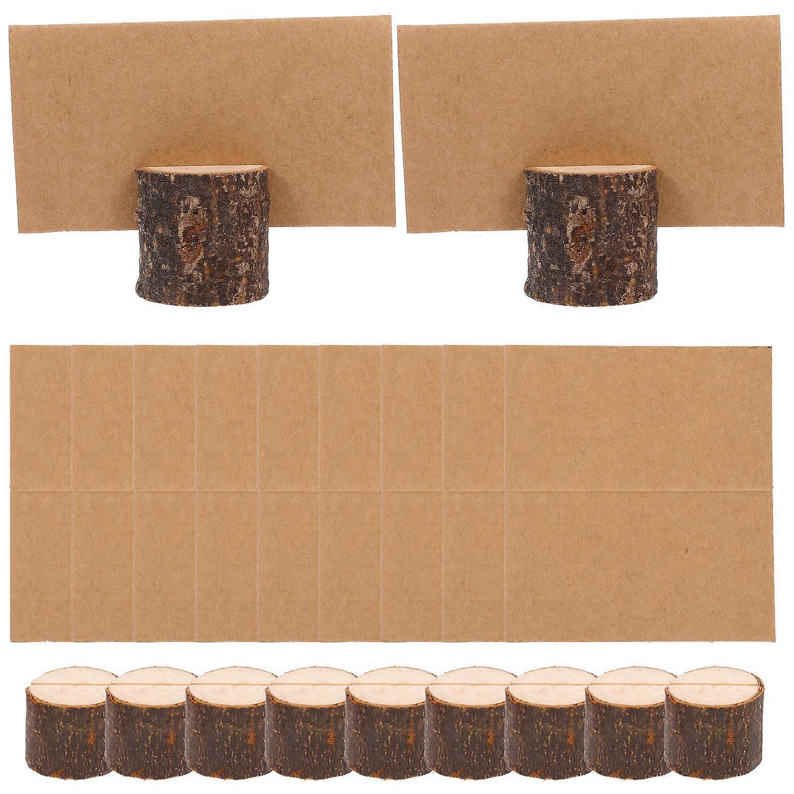 Retro Place Card Holder Western Table Number Holders Rustic Table Decorations Light Brown Rectangular Shape Wood Material Holding Cards 1Set