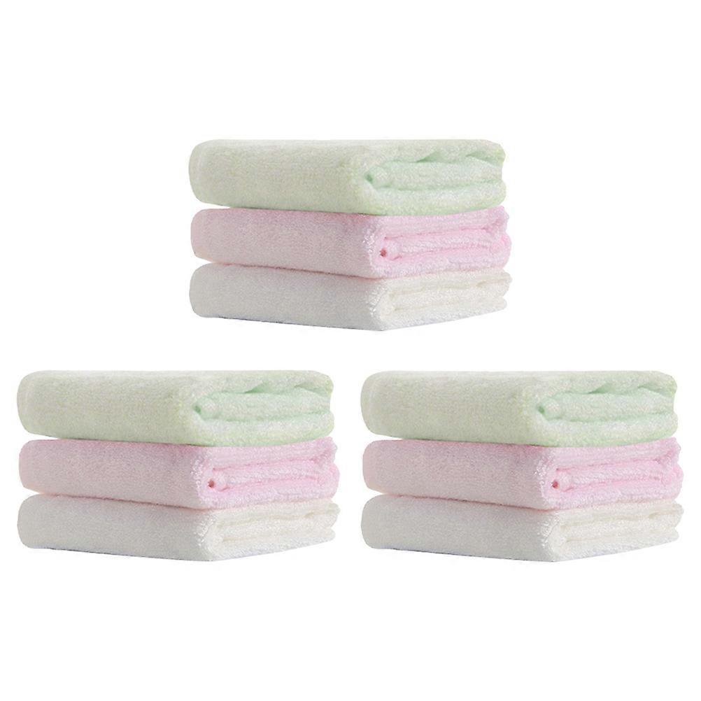 6 Pack Soft Bamboo Fiber Washcloths for Newborns – Highly Absorbent Face Towels in White, Green, Pink – Durable Cloths for Bath, Spit Up, Drooling