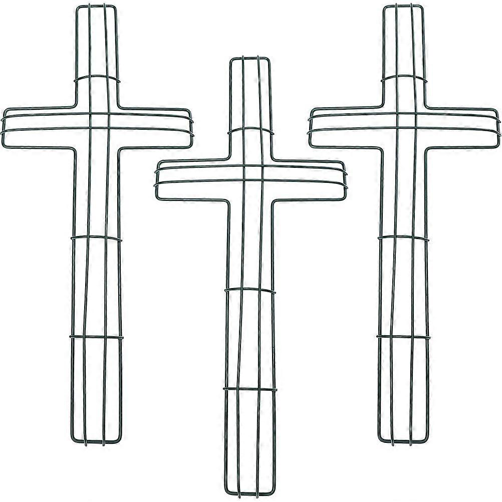 Easter Wreath Form Cross Shaped Metal Wire Wreath Frame For Garland Base 40.00X18.00X1.50CM 3Pcs