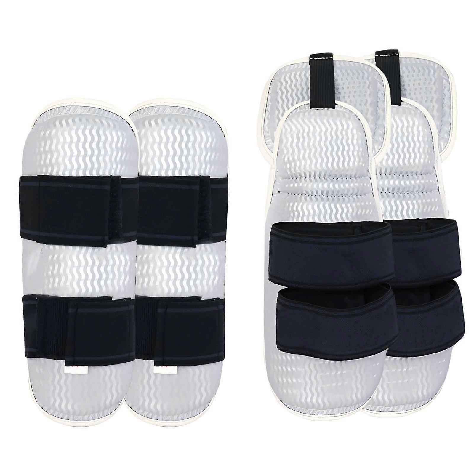 Martial Arts Shin and Arm Guards 4-Piece Set Adjustable EVA Foam Kickboxing MMA Taekwondo Karate Training Protectors