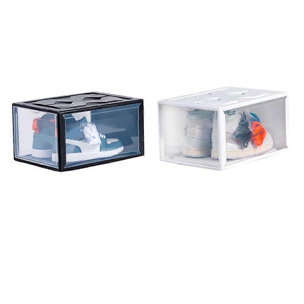 Shoes Storage Box Transparent Design Plastic Container for Office Items Home Use 1Set