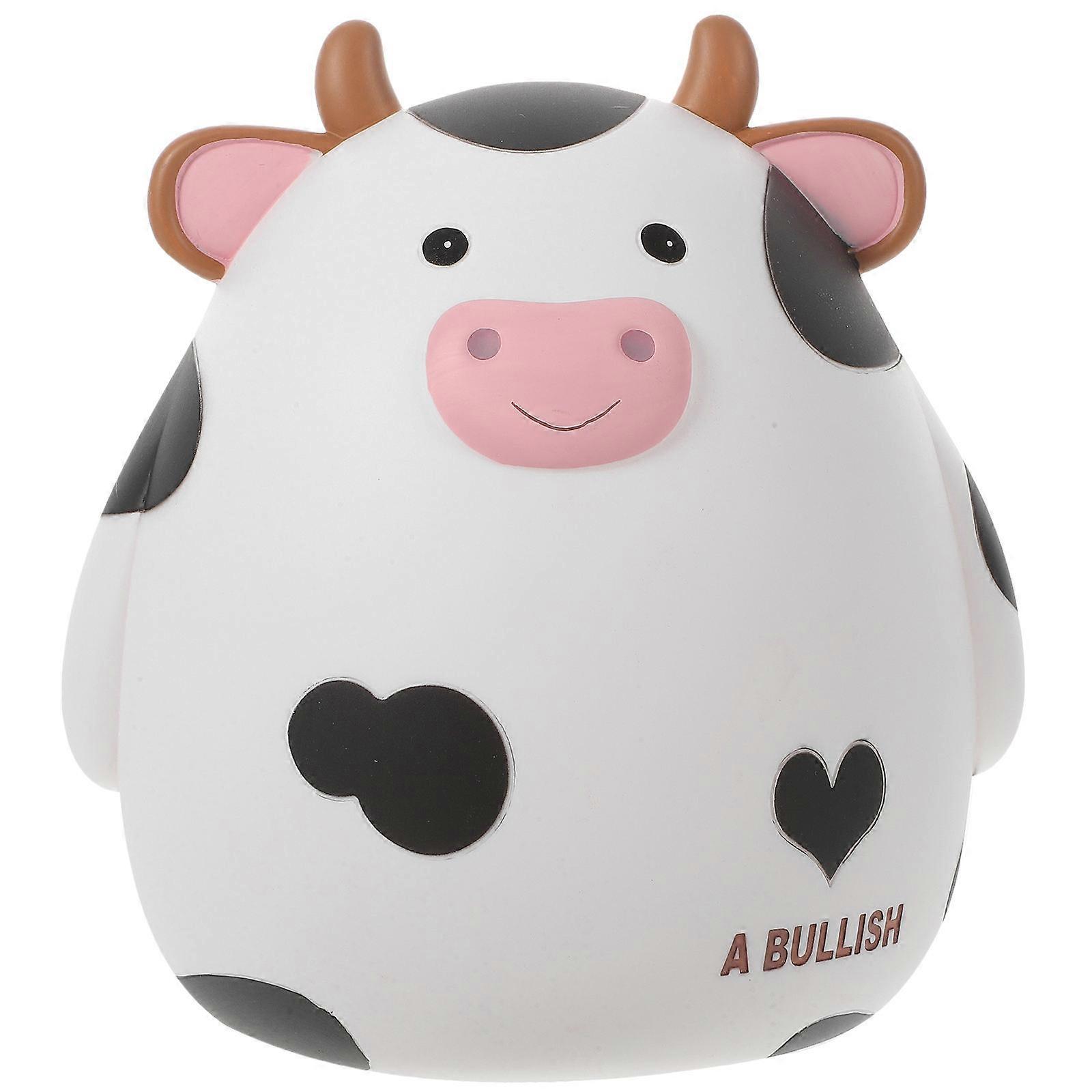 Cow Pattern Saving Pot Cartoon Money Box Desktop Adornment For Children Waterproof 1Pc