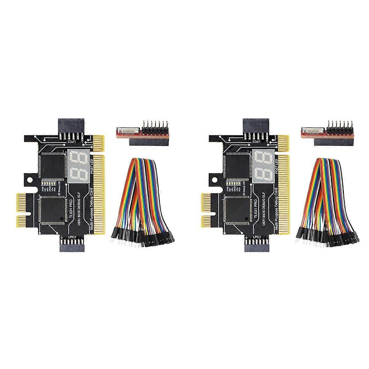 2X Analyzer LPC Debug Card PCI PCI-E Post Test Kit Motherboard Diagnostic Card J04