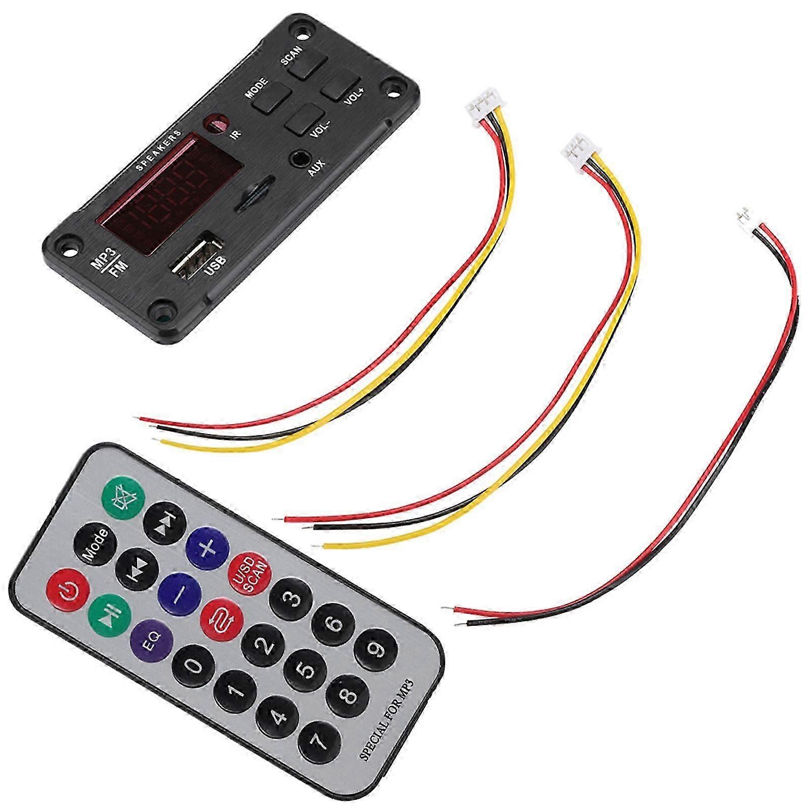 Car Speaker Bluetooth5.0 Mp3 Decoding Board Color Screen Display Decoding Module