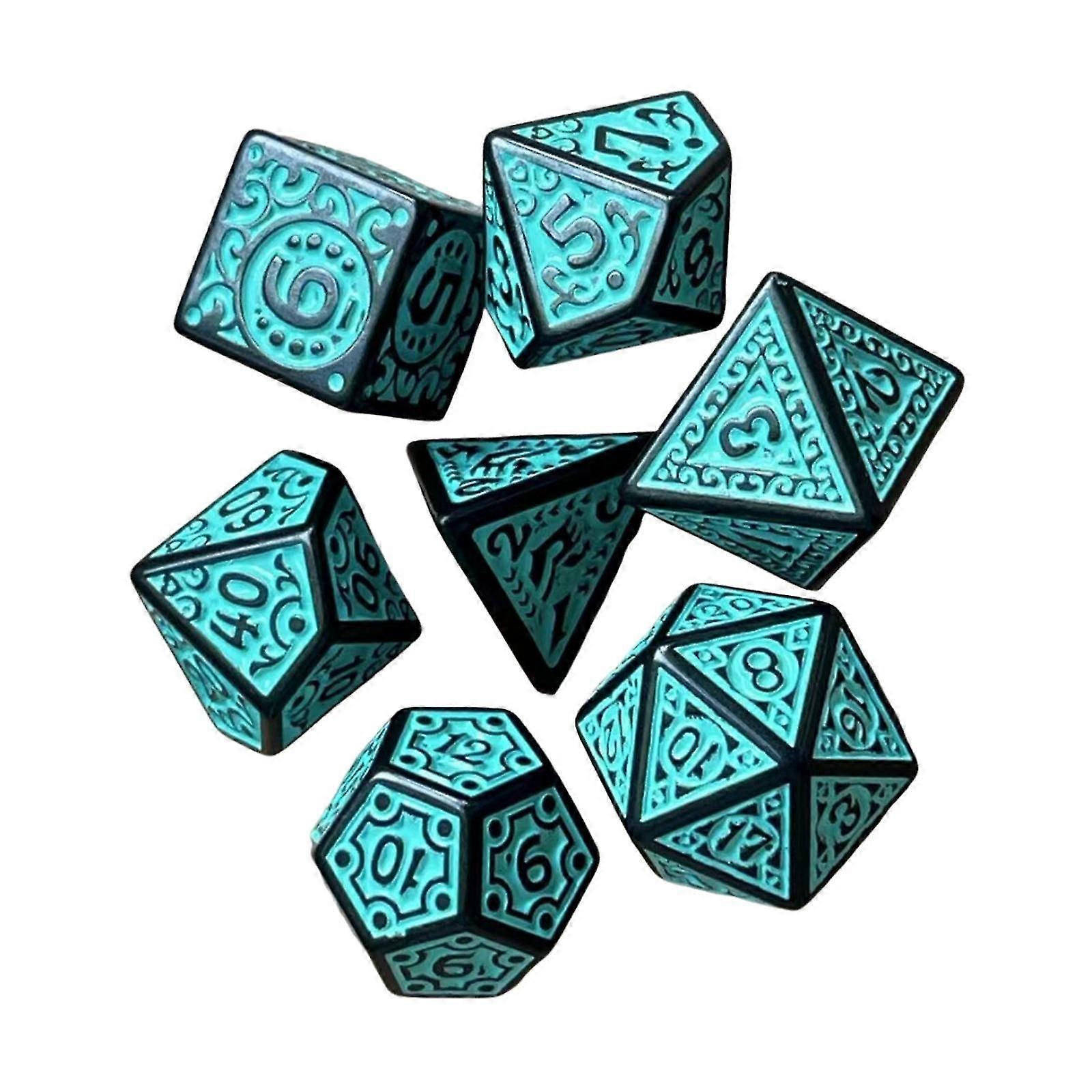 7 Pieces Polyhedral Dice Skill Action Game Game Portable Game Dice Set Gold