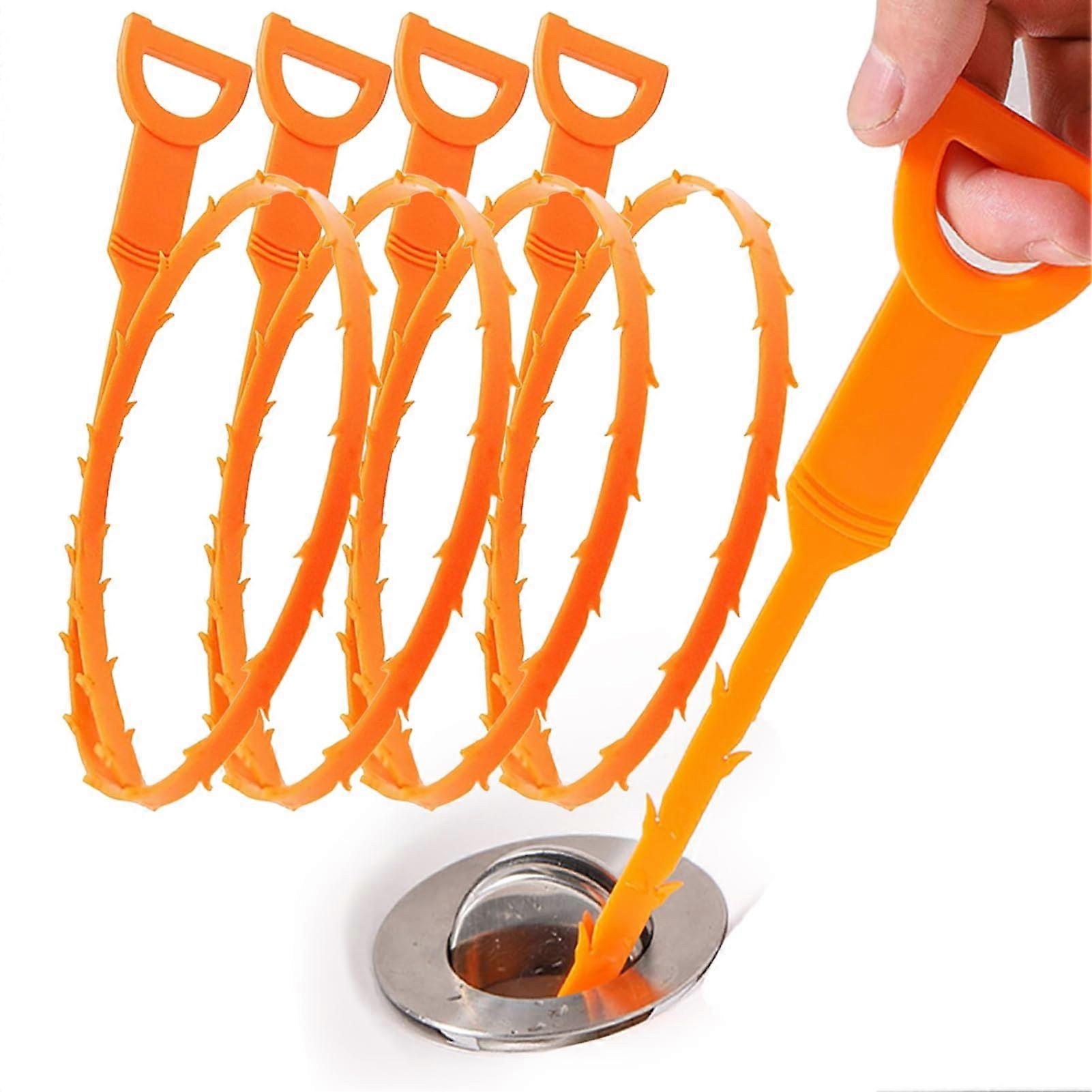 Pack of 5 drain cleaner spiral, 64 cm sewer cleaning sticks