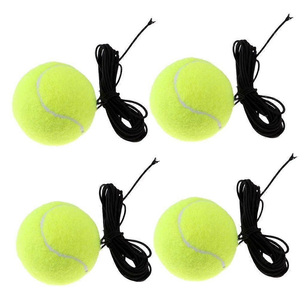 Tennis Rebounder Balls with Cord - Set of 4 Lightweight Portable Training Balls for Beginners to Enhance Tennis Skills
