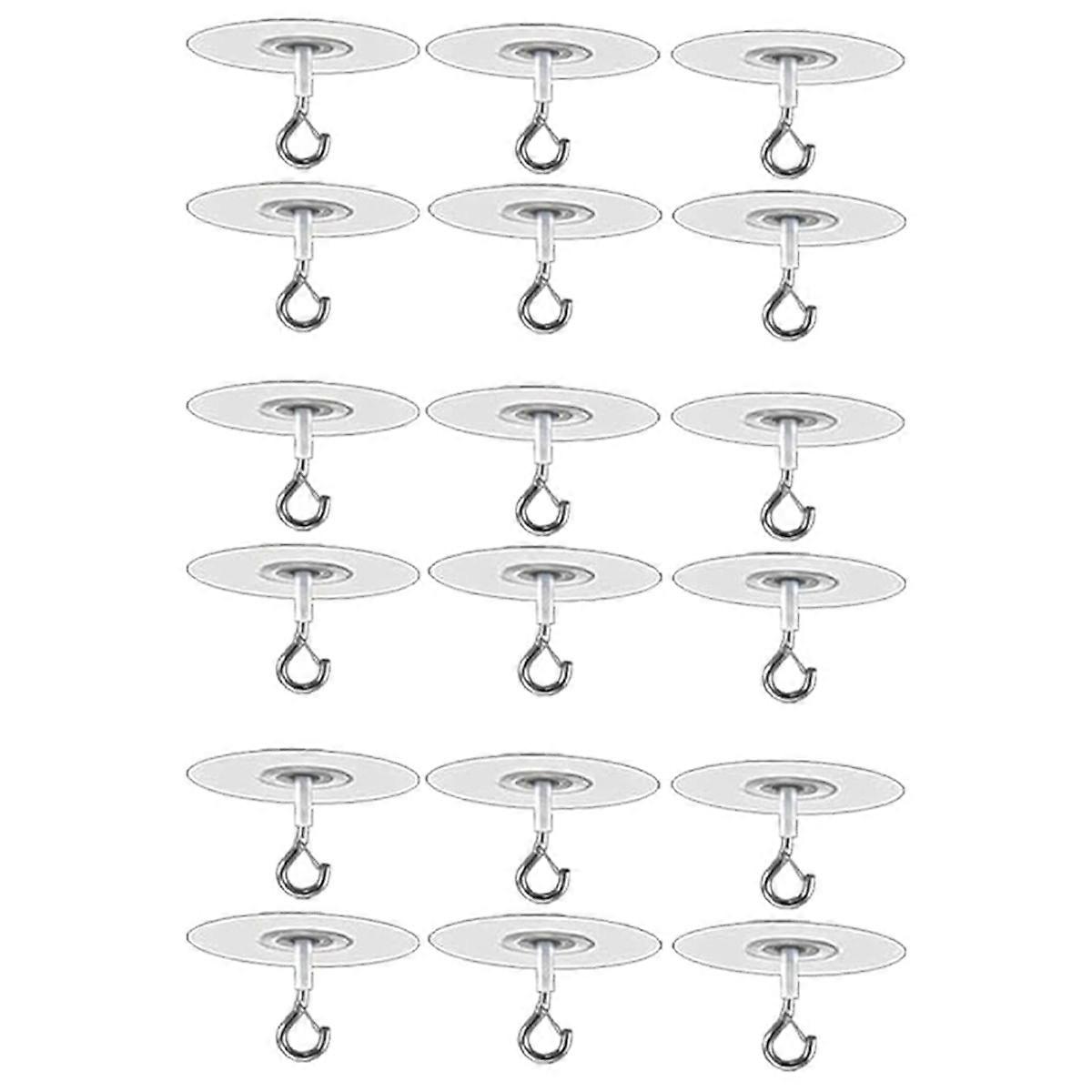 18Pcs Adhesive Ceiling Hooks for Popcorn Concrete Textured Ceiling Wall , No Drilling Self Adhesive