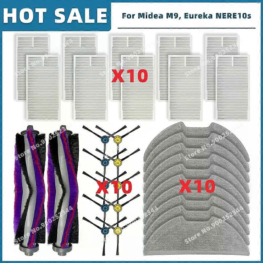 Compatible For ( Midea M9 / VCR S10 Plus / Eureka E20 Plus / NERE10s E10S / Obode A8 ) Spare Parts Main Side Brush Filter Mop