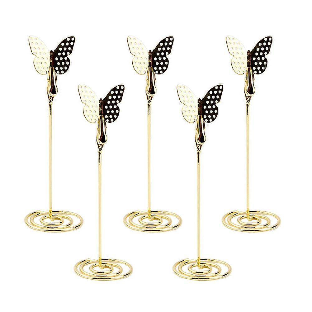 Desk Memo Clip Table Number Stands Metal Golden 4 X 4 X 12.5 Cm Menu Holder 5 Pcs