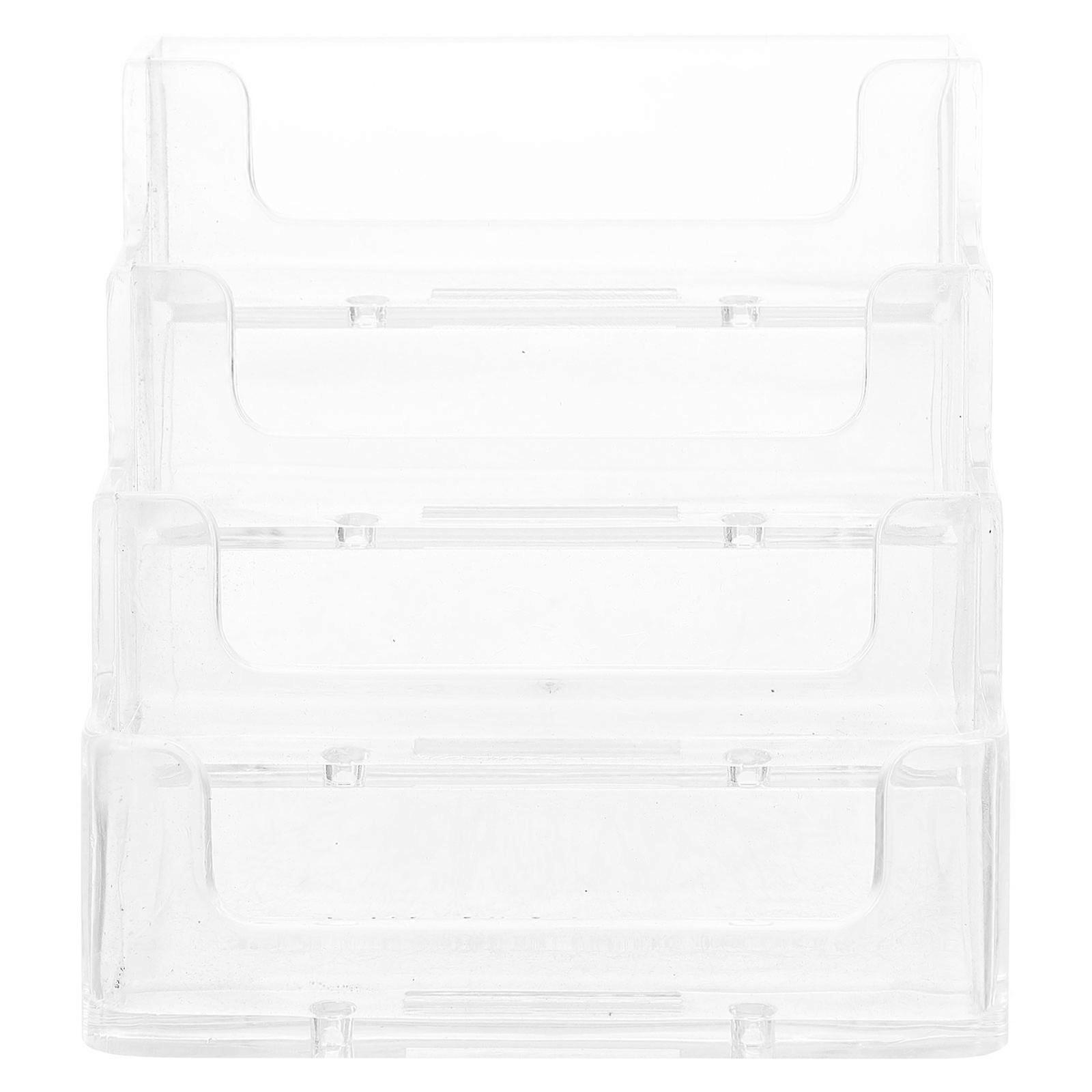 Acrylic Business Card Storage Box Organizer Stand for Office Desk Display Holder