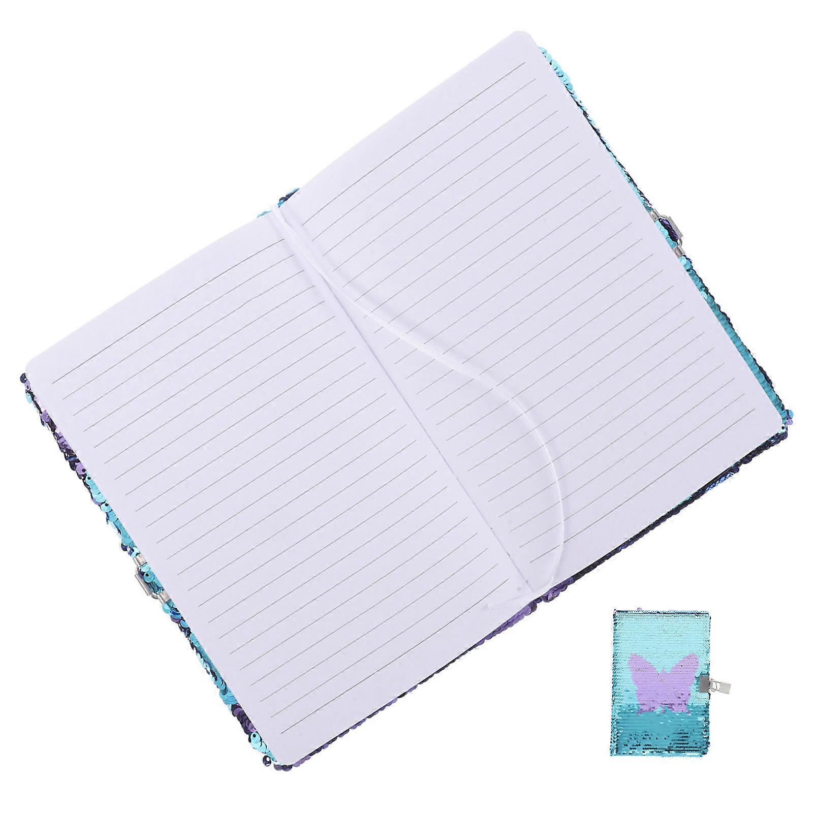 Multi-Colored Sequin Journal Notebook Set Kids Flip Design Privacy Protection Writing 21.50X15.00X1.50CM 1Set