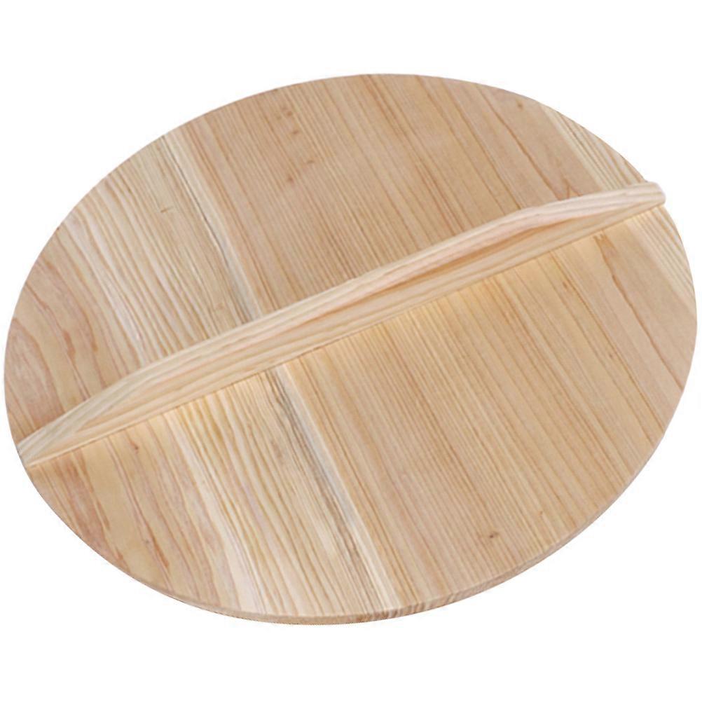 Rustic Style Wok Lid Natural Wood Color Pot Cover For Household Use 7.86x7.86in 1Set
