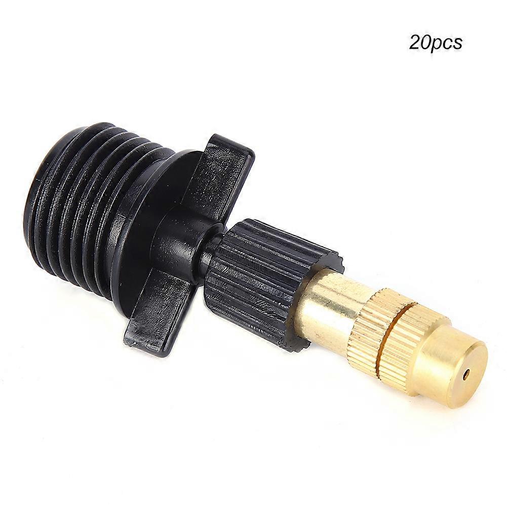 20Pcs G1/2 Copper Atomizing Nozzle Adjustable Micro Nozzle Single Outlet DN15