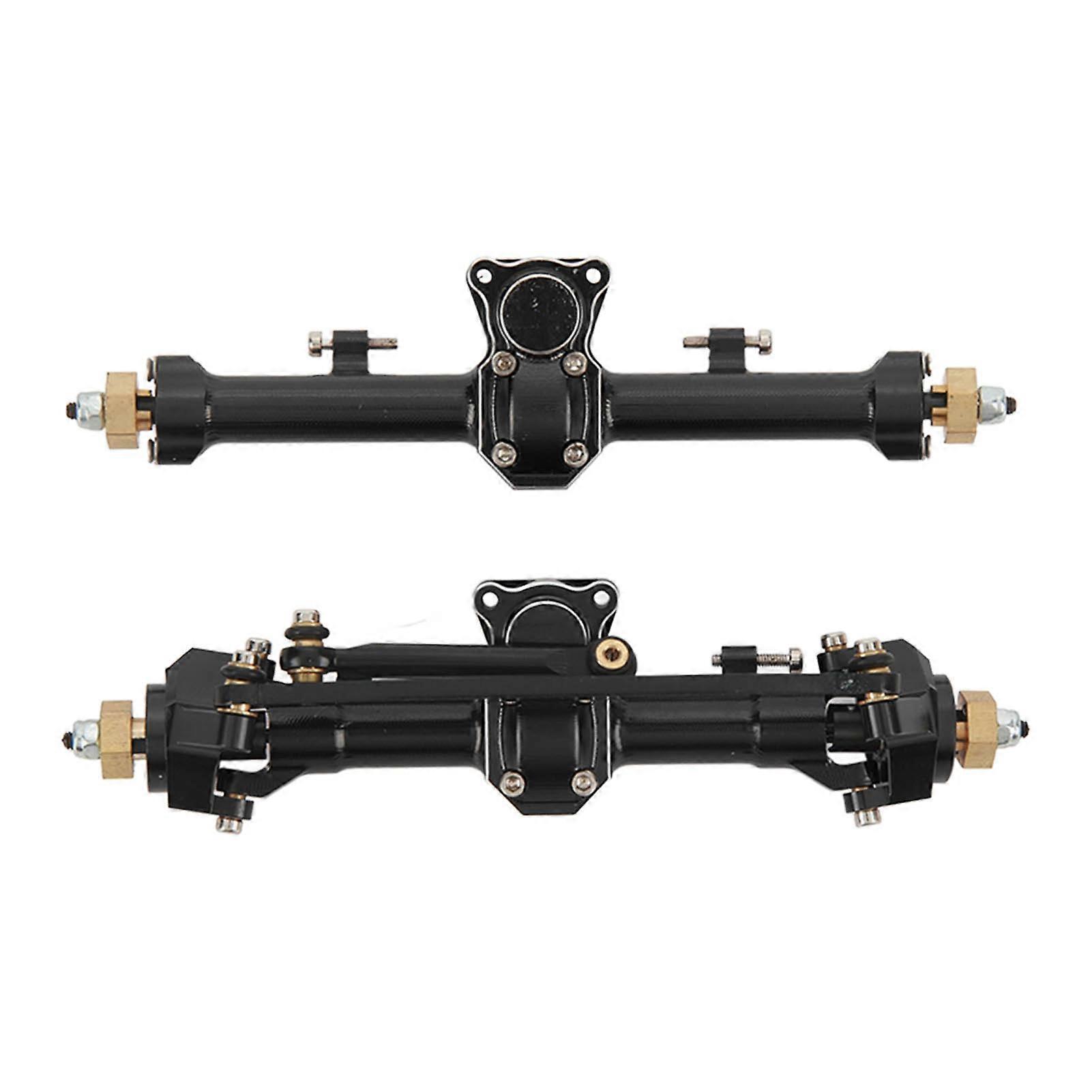RC Axle Aluminum Alloy Sturdy RC Front Rear Axle Assembly for Axial SCX24 AXI90081 AXI00001 AXI00002 1/24 RC Car Black