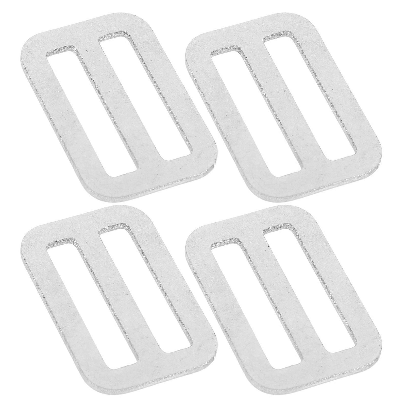 -Glides Slide Buckles Metal Slide Buckle Webbing Belts Buckle 4Pcs Silver