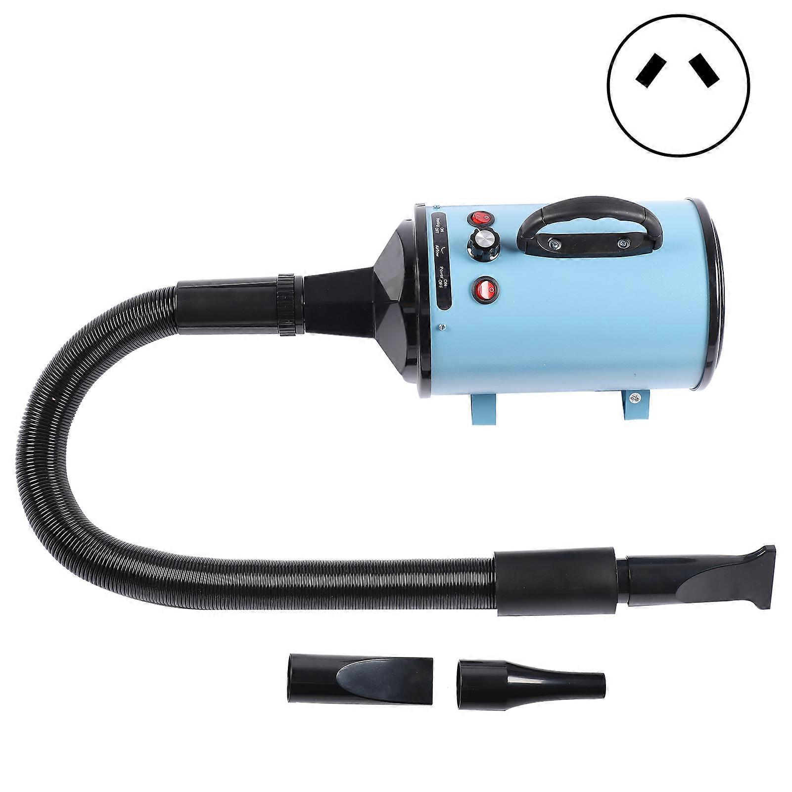 Dog Blow Dryer Stepless Low Noise Adjustable Speed and Temperature High Power Pet Hair DryerAU Plug 220‑240V Blue