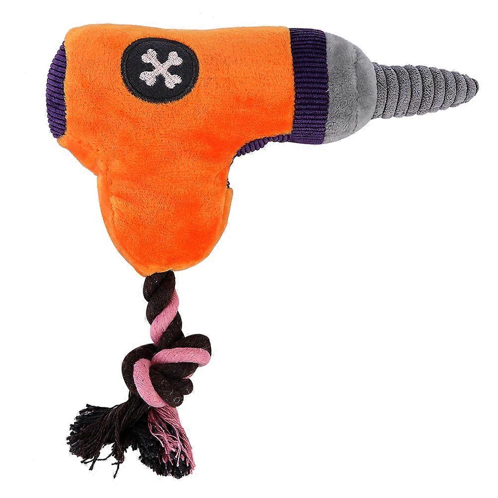 Soft Plush Pet Electric Drill Shape Sounding Teeth Cleaning Protection Chewing Biting Interactive Training Toy for Dogs