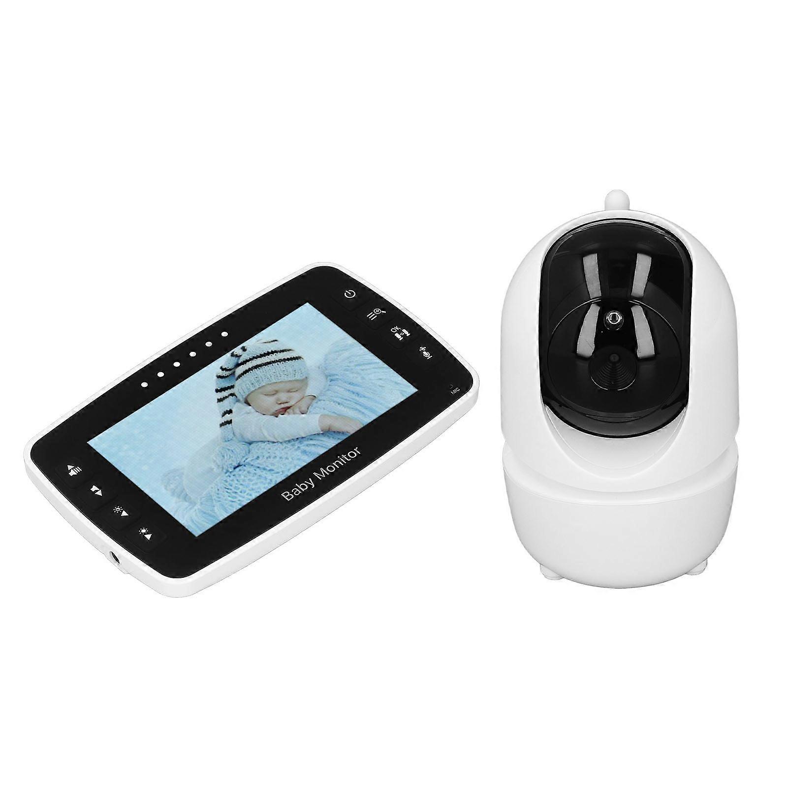 4.3Inch Video Baby Monitor Wireless IPS Screen 2X Temperature Display 2 Way Night Vision Baby Sitter Camera 100‑240V EU Plug 