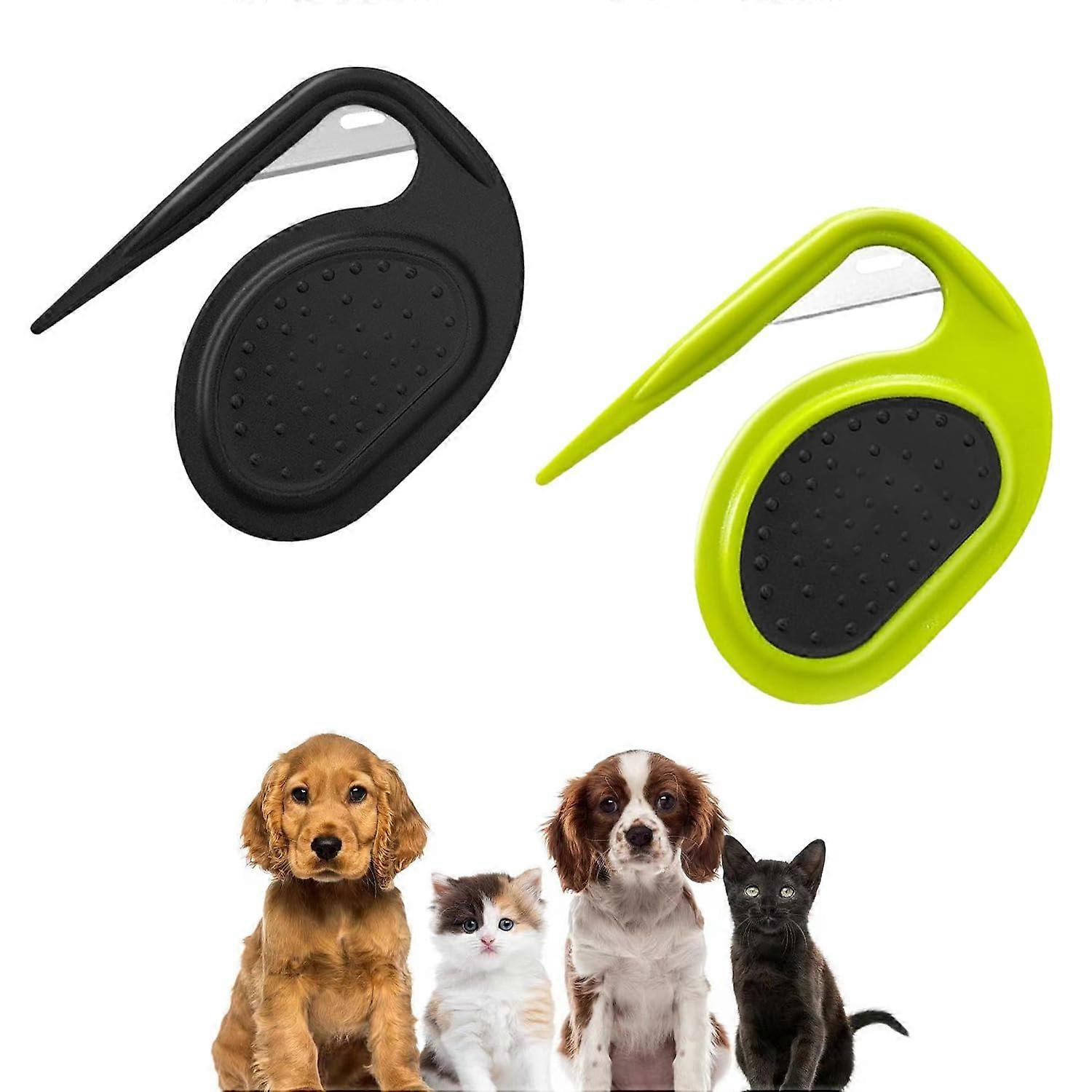 Pet Knotting Comb Set of 2, 2024 Detangling Knife for Long-Haired Cats and Dogs, Multifunctional Hair Removal Tool