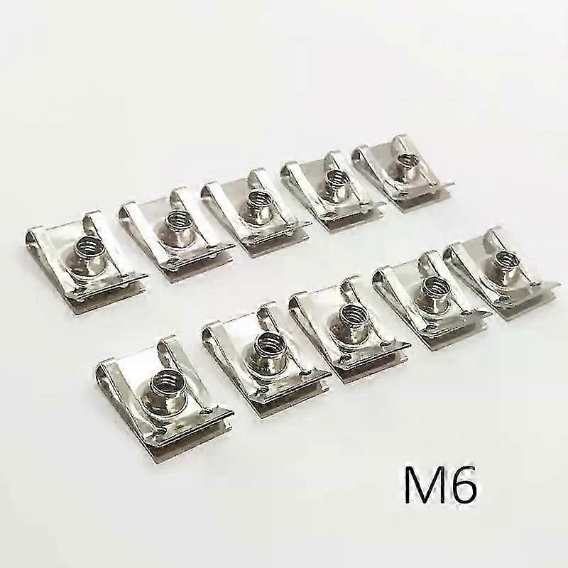 10pcs Stainless Steel U Type Clips Plate Leaf Spring Nut M6 M5 M4 M8 Reed Nuts for Vehicles