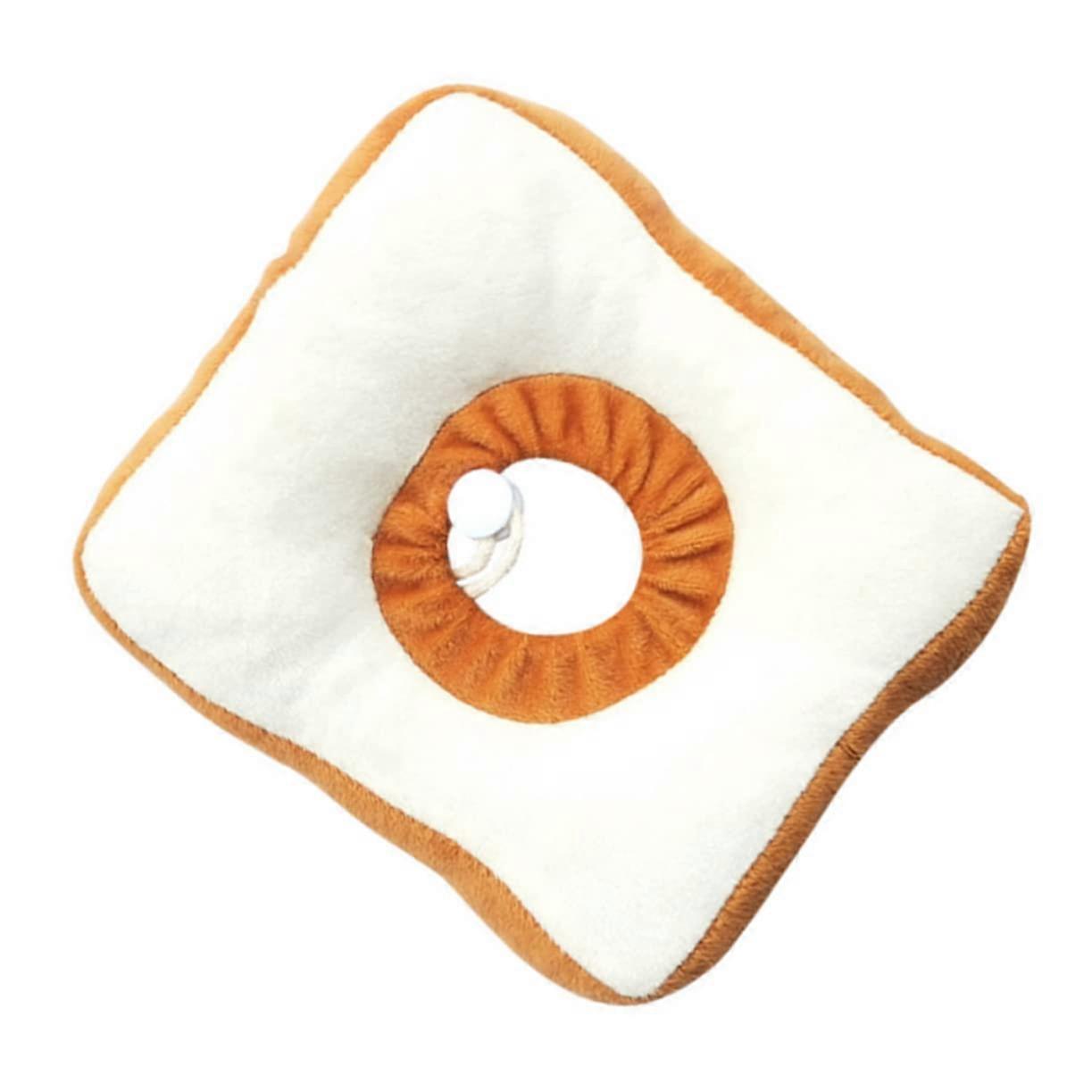 Cat Recovery Collar Soft Adjustable Bread Shape for Post-Surgery Protection Size 18.5X16.8X3.8cm