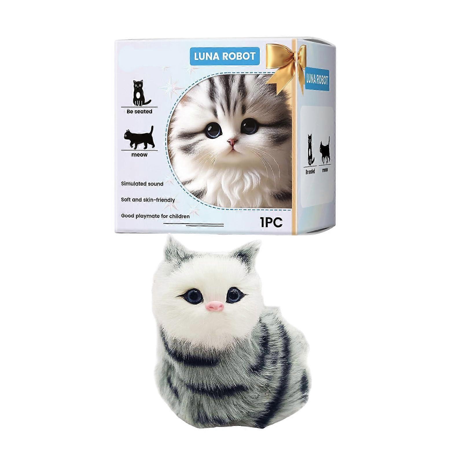 Soundable Plush Cat Toy with Lifelike Behavior Sounds, Realistic Stuffed Cat Toy for Toddler Motor Skills Development' Ref: 4699