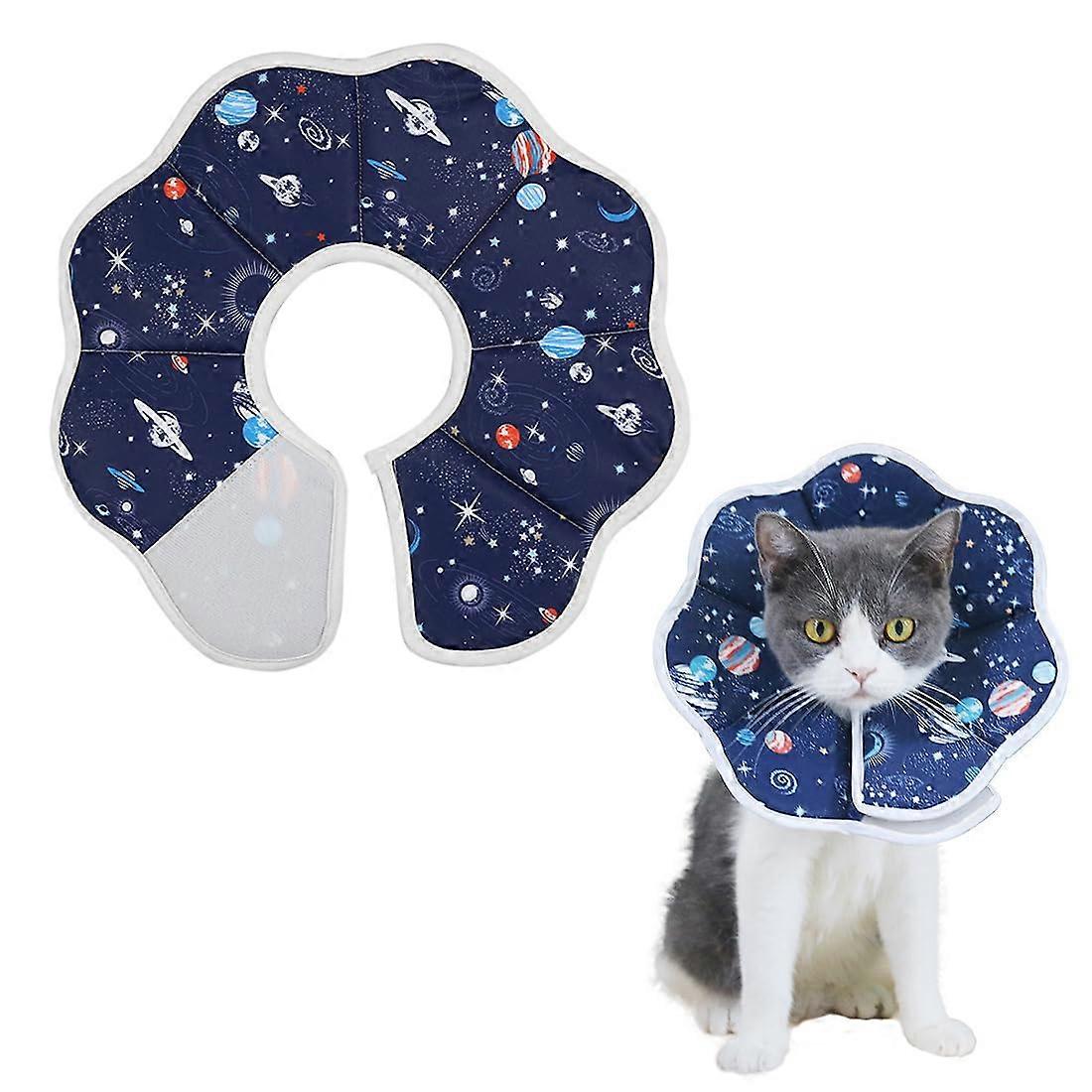 Soft Cat Collar, Protective Adjustable Pet Cone Collar for After Surgery, Prevents Licking Wounds, Cat Collar
