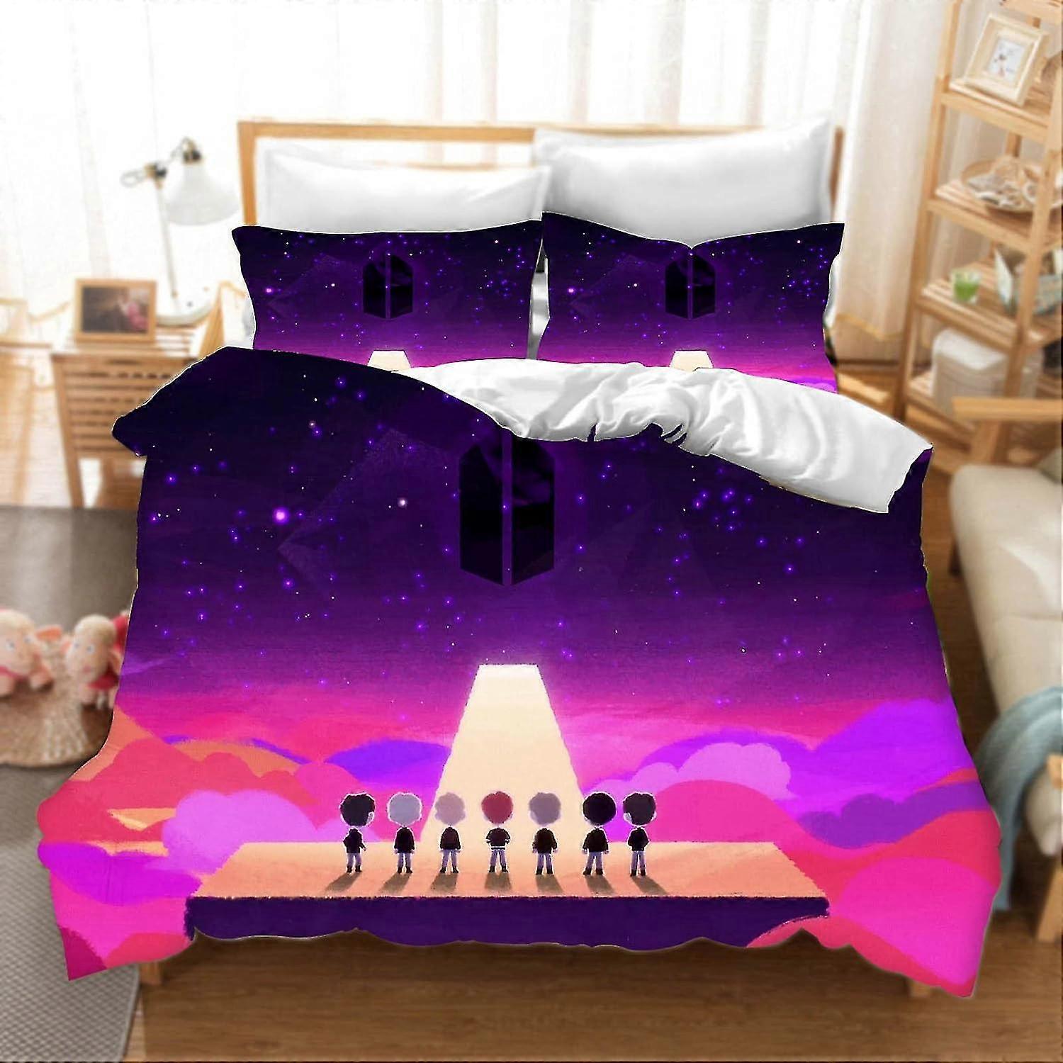 Conjunto de capa de edredão 3D com impressão 3D para determinada marca, 135 x 200 cm Microfibra macia fofa com fecho de correr e fronha de almofada