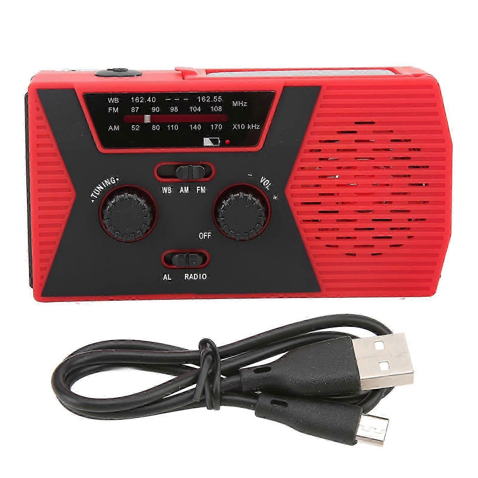 Self-Powered Emergency Radio with FM AM NOAA, Flashlight, Cell Phone Charger, and Headphone Jack