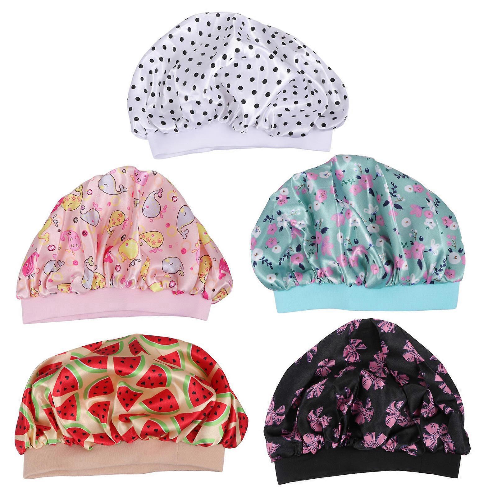 Hair Styling Satin Bonnet For Children Home Use 23x11cm 5Pcs